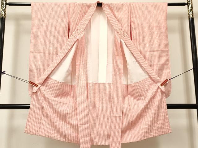 平和屋着物[]女の子　子供　長襦袢　袷　鹿の子文様　洗える着物　DABC5260ma
