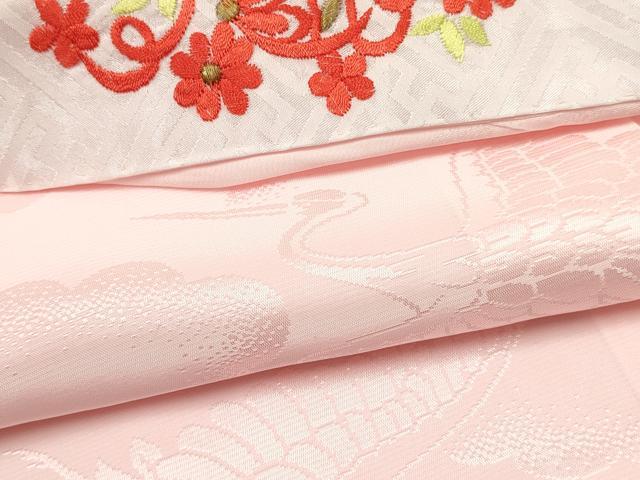 平和屋着物[]七五三　女の子　７歳　祝着　四つ身　襦袢(無双仕立て・半衿刺繍)セット　鞠花文　暈し染め　金銀彩　逸品　DABC5267ma