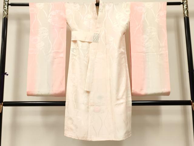 平和屋着物[]七五三　女の子　３歳　祝着　三つ身　長襦袢(袷)セット　花菱文　金彩　逸品　DABC5269ma