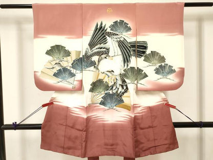 平和屋着物[]七五三　男の子　祝着　鷹　鷲　松文　暈し染め　金彩　逸品　DABC5283ma