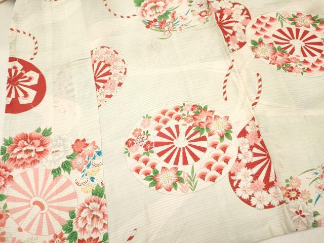 平和屋着物＊夏物 七五三 女の子 ３歳 祝着 三つ身 絽 源氏車花文 逸品 DABC5288ma
