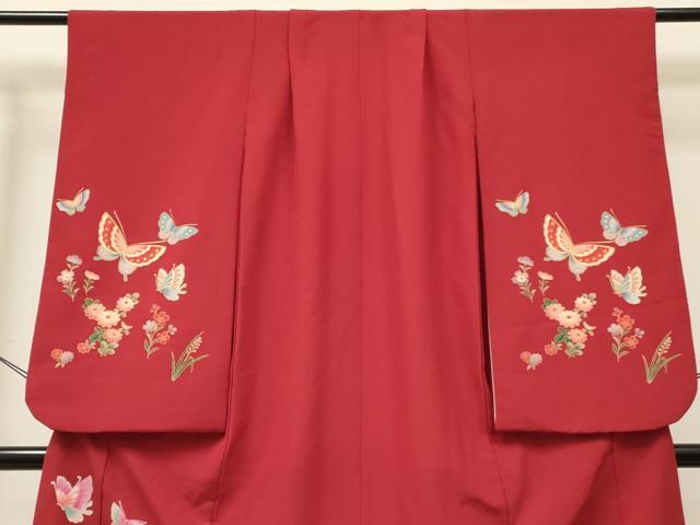 平和屋着物[]七五三　女の子　７歳　祝着　四つ身　花蝶文　金彩　DABC5290ma