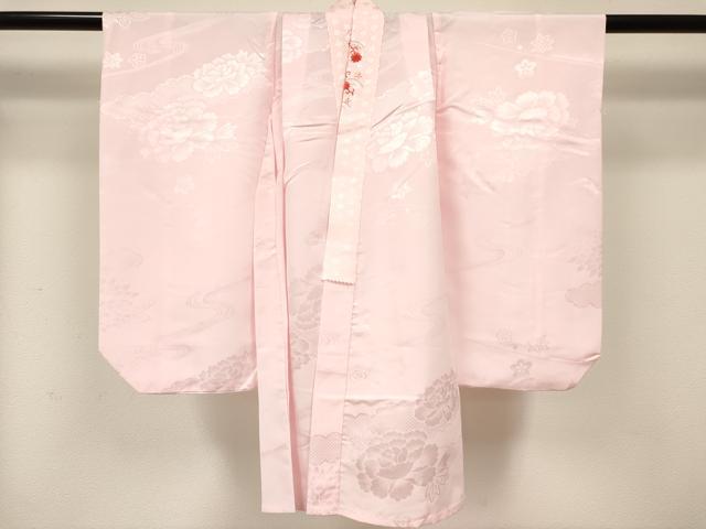 平和屋着物[]七五三　女の子　３歳　祝着　三つ身　長襦袢(無双仕立て・半衿刺繍)・被布セット　鞠花文　金彩　逸品　DABC5293ma