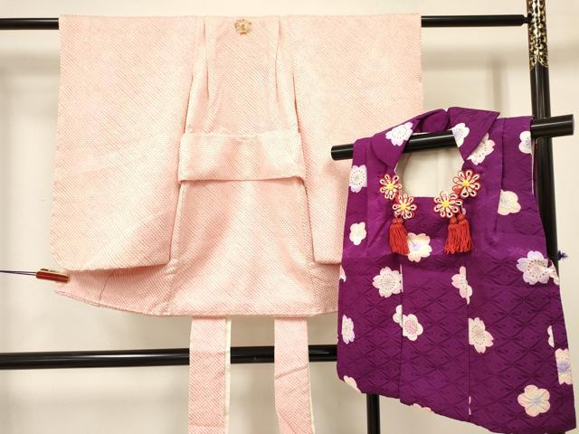 平和屋着物[]七五三　女の子　３歳　祝着　三つ身　被布セット　総絞り　逸品　DABC5295ma