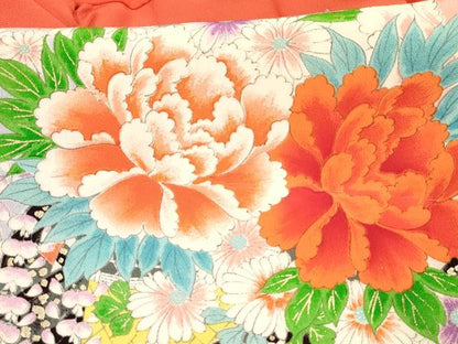 平和屋着物[]七五三　女の子　３歳　祝着　三つ身　長襦袢(袷・半衿刺繍)セット　花車文　暈し染め　金彩　逸品　DABC5296ma