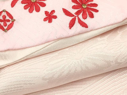 平和屋着物[]七五三　女の子　３歳　祝着　三つ身　長襦袢(袷・半衿刺繍)セット　花車文　暈し染め　金彩　逸品　DABC5296ma