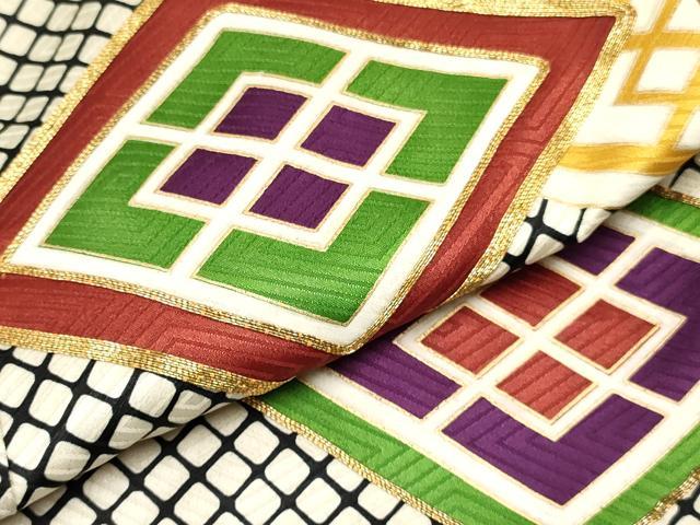 平和屋着物[]七五三　男の子　祝着・羽織・長襦袢(単衣)セット　駒刺繍　菱文　金彩　DABC5306ma