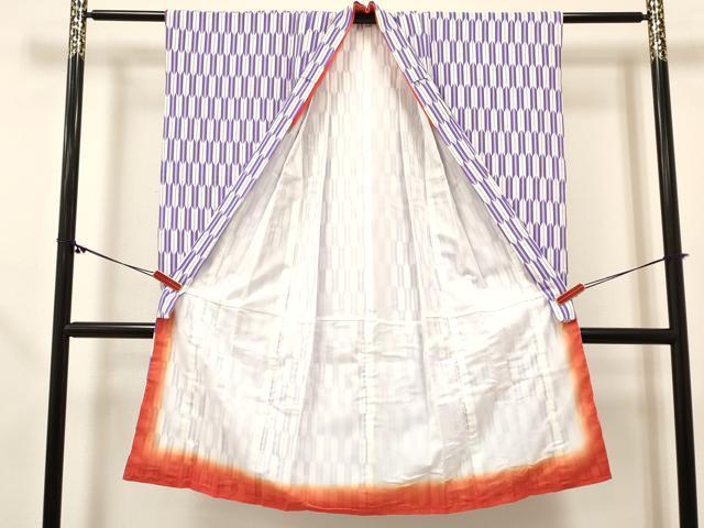 平和屋着物[]卒園式　女の子　子供　祝着・長襦袢(単衣・半衿刺繍)・行灯袴・帯セット　矢羽文　洗える着物　DABC5309ma