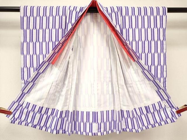 平和屋着物[]卒園式　女の子　子供　祝着・長襦袢(単衣・半衿刺繍)・行灯袴・帯セット　矢羽文　洗える着物　DABC5310ma