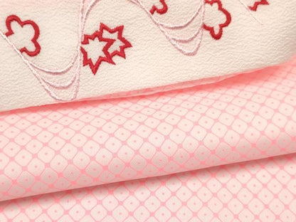 平和屋着物[]卒園式　女の子　子供　祝着・長襦袢(単衣・半衿刺繍)・行灯袴・帯セット　矢羽文　洗える着物　DABC5310ma