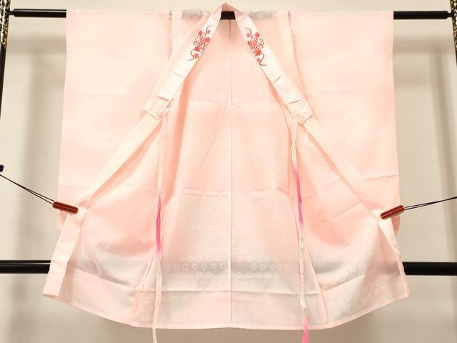 平和屋着物[]女の子　子供　長襦袢　無双仕立て　菊文　暈し染め　半衿刺繍　洗える着物　DABC5314ma