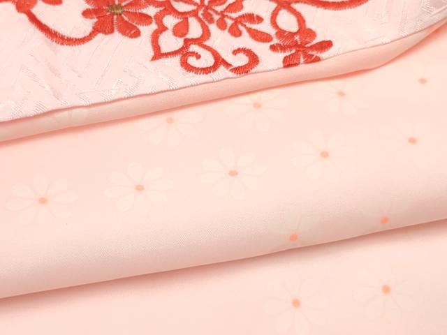平和屋着物[]女の子　子供　長襦袢　無双仕立て　菊文　暈し染め　半衿刺繍　洗える着物　DABC5314ma