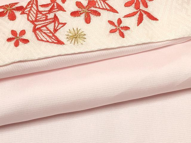 平和屋着物[]七五三　女の子　７歳　祝着　四つ身　長襦袢(単衣・半衿刺繍)セット　鞠花文　金彩　逸品　DABC5323ma