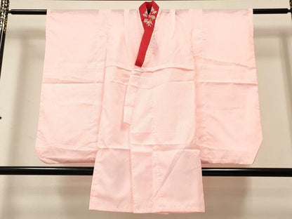 平和屋着物[]女の子　子供　長襦袢　単衣　鹿の子文様　半衿刺繍　洗える着物　DABC5327ma