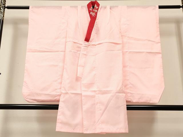 平和屋着物[]女の子　子供　長襦袢　単衣　鹿の子文様　半衿刺繍　洗える着物　DABC5327ma