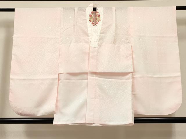 平和屋着物[]女の子　子供　長襦袢　無双仕立て　舞花地紋　暈し染め　半衿刺繍　DABC5330ma