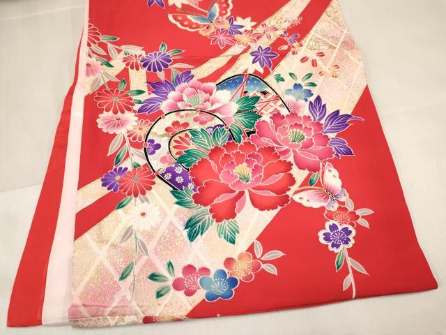 平和屋着物[]お宮参り　女の子　祝着　産着　初着　のしめ　鼓花蝶文　金銀彩　逸品　DABC5331ma