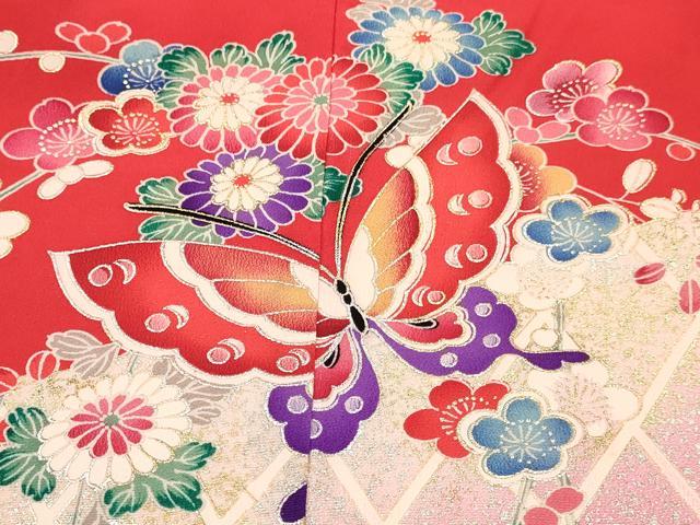平和屋着物[]お宮参り 女の子 祝着 産着 初着 のしめ 鼓花蝶文 金銀彩 逸品 DABC5331ma