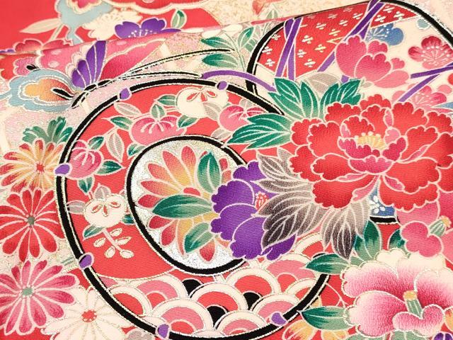 平和屋着物[]お宮参り 女の子 祝着 産着 初着 のしめ 鼓花蝶文 金銀彩 逸品 DABC5331ma