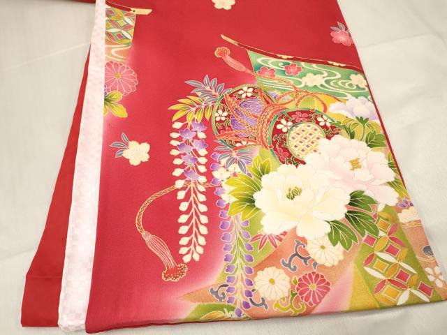 平和屋着物[]お宮参り　女の子　祝着　産着　初着　のしめ　刺繍　几帳鼓牡丹花文　暈し染め　金彩　逸品　DABC5332ma