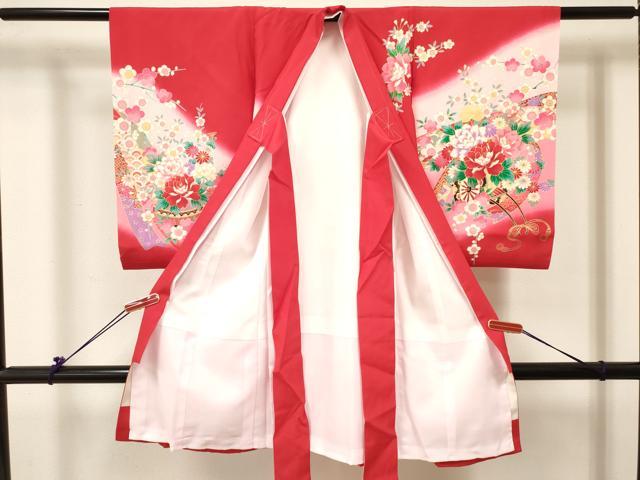 平和屋着物[]お宮参り　女の子　祝着　産着　初着　のしめ　刺繍　花車文　暈し染め　金彩　逸品　DABC5333ma