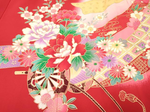 平和屋着物[]お宮参り　女の子　祝着　産着　初着　のしめ　刺繍　花車文　暈し染め　金彩　逸品　DABC5333ma