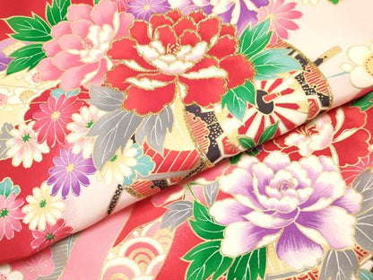 平和屋着物[]お宮参り　女の子　祝着　産着　初着　のしめ　刺繍　花車文　暈し染め　金彩　逸品　DABC5333ma