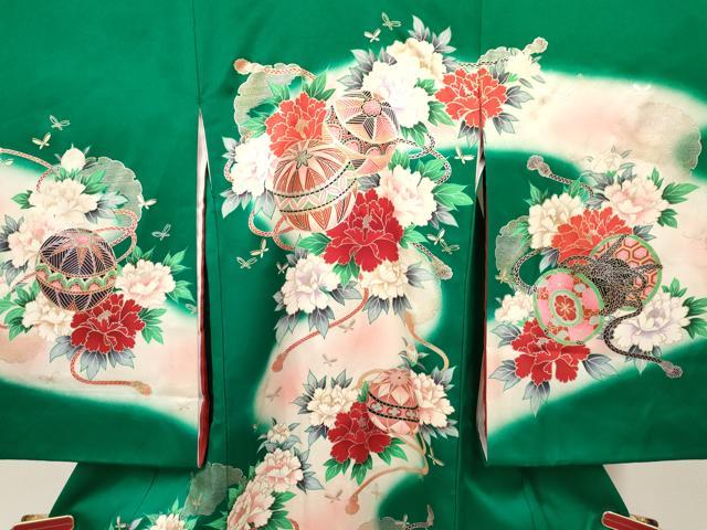 平和屋着物[]お宮参り 女の子 祝着 産着 初着 のしめ 鼓鞠花文 暈し染め 金銀彩 逸品 DABC5335ma