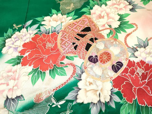 平和屋着物[]お宮参り　女の子　祝着　産着　初着　のしめ　鼓鞠花文　暈し染め　金銀彩　逸品　DABC5335ma