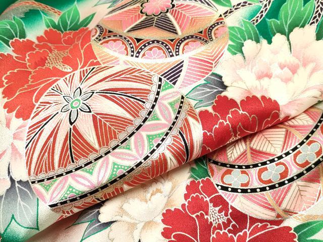 平和屋着物[]お宮参り　女の子　祝着　産着　初着　のしめ　鼓鞠花文　暈し染め　金銀彩　逸品　DABC5335ma
