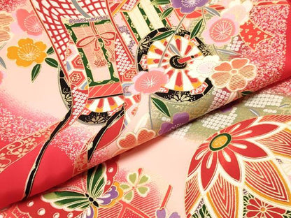 平和屋着物[]お宮参り 女の子 祝着 産着 初着 のしめ 御所車鞠花蝶文 暈し染め 金彩 逸品 DABC5337ma