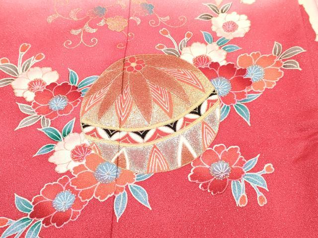 平和屋着物[]お宮参り　女の子　祝着　産着　初着　のしめ　鴛鴦　鳳凰鞠花文　暈し染め　金銀彩　金通し地　逸品　DABC5338ma