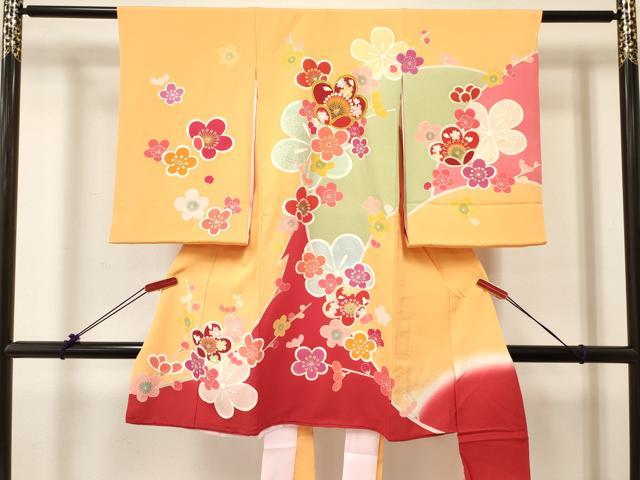 平和屋着物[]お宮参り　女の子　祝着　産着　初着　のしめ　駒刺繍　枝梅文　金彩　逸品　DABC5339ma