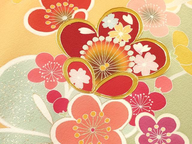 平和屋着物[]お宮参り　女の子　祝着　産着　初着　のしめ　駒刺繍　枝梅文　金彩　逸品　DABC5339ma