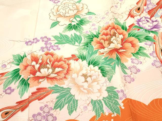 平和屋着物[]お宮参り 女の子 祝着 産着 初着 のしめ 駒刺繍 鳳凰牡丹花文 金彩 逸品 DABC5342ma