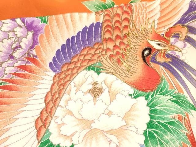 平和屋着物[]お宮参り　女の子　祝着　産着　初着　のしめ　駒刺繍　鳳凰牡丹花文　金彩　逸品　DABC5342ma