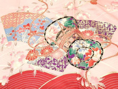 平和屋着物[]お宮参り 女の子 祝着 産着 初着 のしめ 地紙重ね鼓花文 暈し染め 金彩 逸品 DABC5343ma