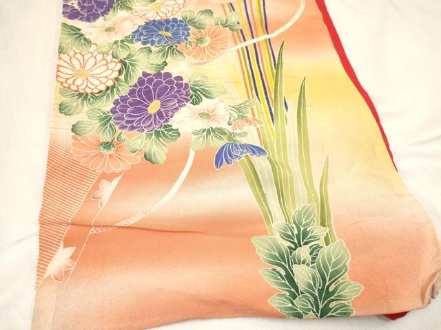 平和屋着物[]アンティーク 大正ロマン お宮参り 女の子 祝着 産着 初着 のしめ 刺繍 乱菊 鼓花丸文 暈し染め 金彩 逸品 DABC5347ma