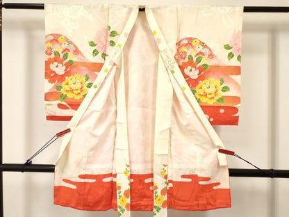 平和屋着物[]お宮参り 女の子 祝着 産着 初着 のしめ 刺繍 鳳凰花文 金彩 逸品 DABC5348ma