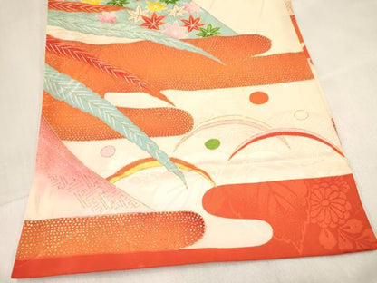 平和屋着物[]お宮参り 女の子 祝着 産着 初着 のしめ 刺繍 鳳凰花文 金彩 逸品 DABC5348ma