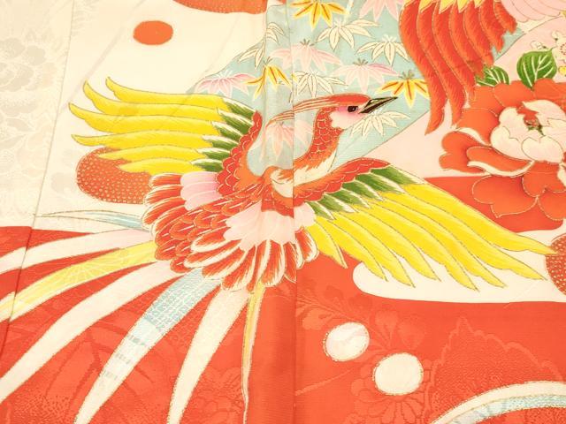 平和屋着物[]お宮参り　女の子　祝着　産着　初着　のしめ　刺繍　鳳凰花文　金彩　逸品　DABC5348ma