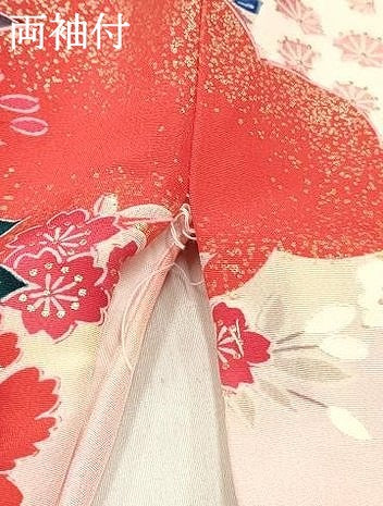 平和屋着物[]お宮参り　女の子　祝着　産着　初着　のしめ　几帳飛鶴花鞠文　暈し染め　金銀彩　逸品　DABC5350ma