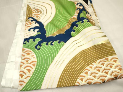 平和屋着物[]お宮参り　男の子　祝着　産着　初着　のしめ　刺繍　鷹　鷲　立波文　金彩　逸品　DABC5351ma