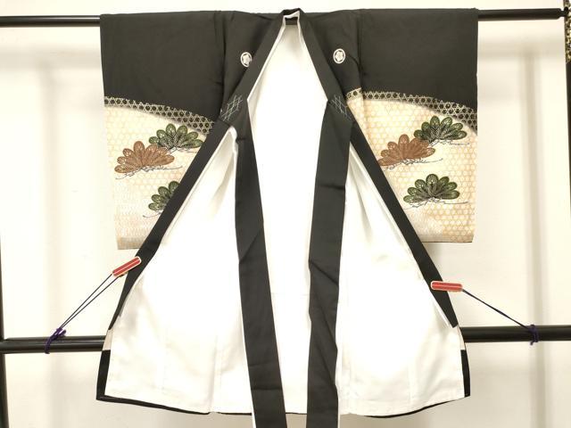 平和屋着物[]お宮参り　男の子　祝着　産着　初着　のしめ　鷹　鷲　龍　鼓扇面松文　暈し染め　金彩　逸品　未使用　DABC5352ma