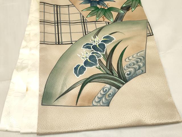 平和屋着物[]お宮参り　男の子　祝着　産着　初着　のしめ　鷹　鷲　地紙笹竹梅花文　暈し染め　金彩　逸品　DABC5355ma