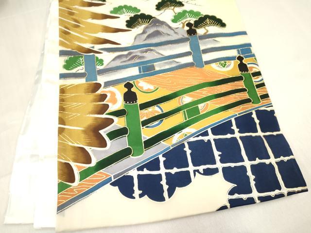 平和屋着物[]お宮参り　男の子　祝着　産着　初着　のしめ　刺繍　鷹　鷲　風景松文　金彩　逸品　DABC5362ma
