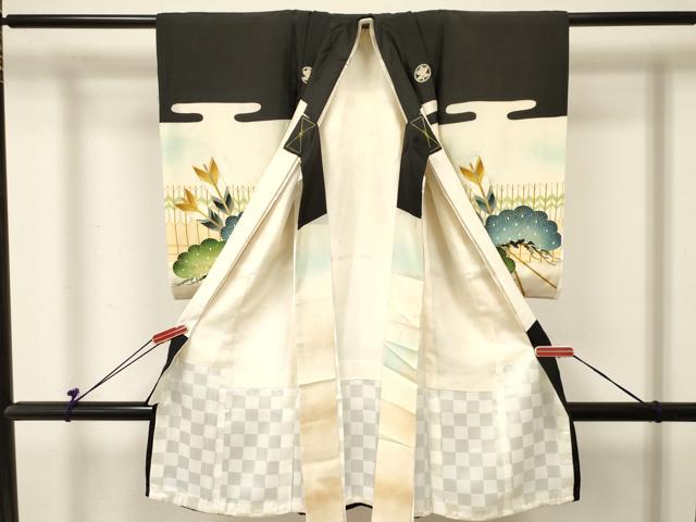 平和屋着物[]お宮参り　男の子　祝着　産着　初着　のしめ　駒刺繍　龍　兜　松文　金彩　逸品　DABC5370ma