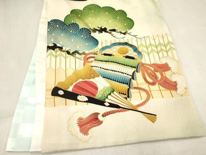 平和屋着物[]お宮参り　男の子　祝着　産着　初着　のしめ　駒刺繍　龍　兜　松文　金彩　逸品　DABC5370ma