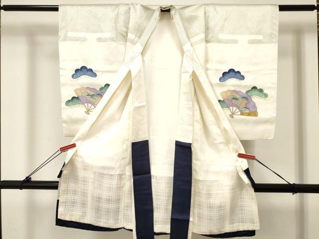 平和屋着物[]お宮参り　男の子　祝着　産着　初着　のしめ　鷹　鷲　楽器花松文　金彩　逸品　DABC5374ma
