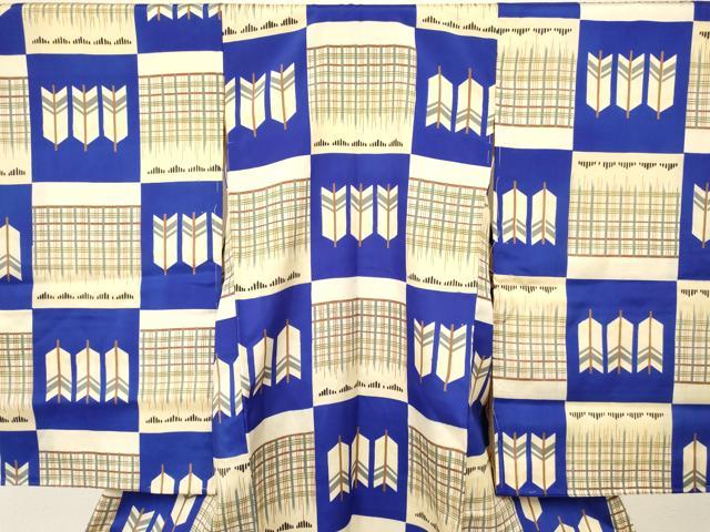 平和屋着物[]お宮参り 男の子 祝着 産着 初着 のしめ 矢羽文 市松文様 逸品 DABC5377ma